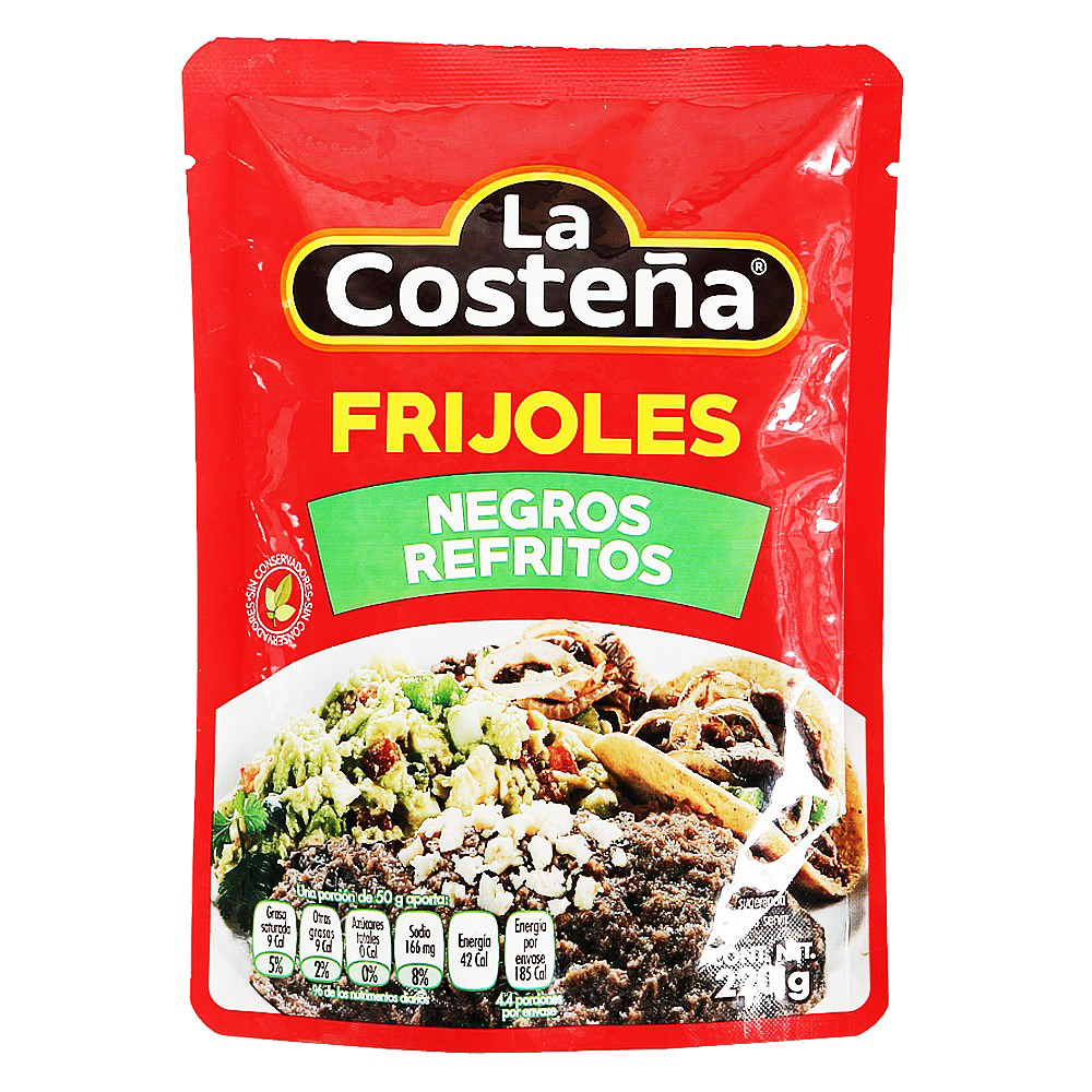 La Costena Refried Black Beans Pouch 220g Buy now at Mexgrocer.co.uk